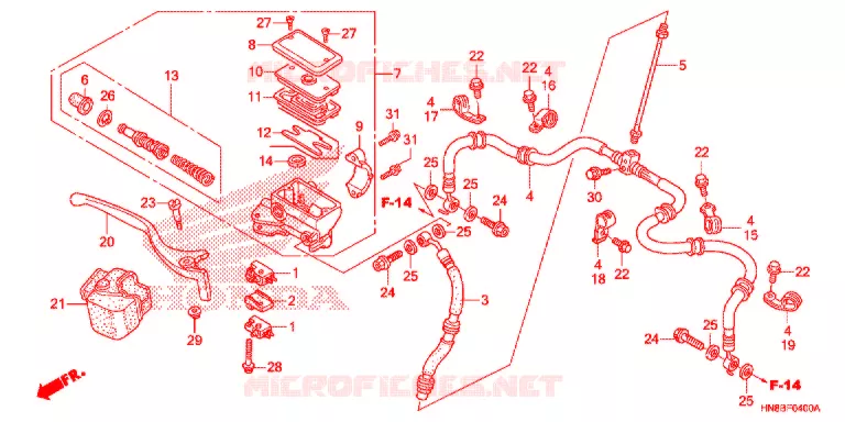 VOORREM HOOFDCILINDER Honda ATV 680 FOURTRAX 2012  TRX680FAC