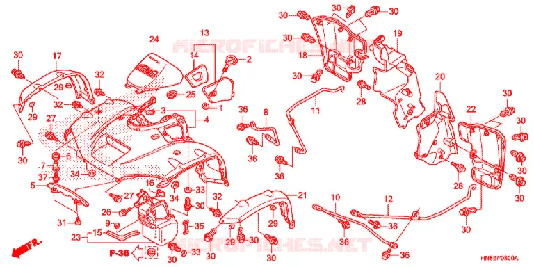 VOORSPATBORD Honda ATV 680 FOURTRAX 2014  TRX680FAE