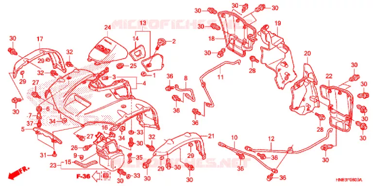 VOORSPATBORD Honda ATV 680 FOURTRAX 2015  TRX680FAF