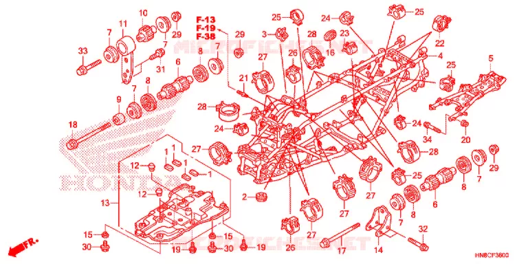 FRAME CHASSIS Honda ATV 680 FOURTRAX 2017  TRX680FAH