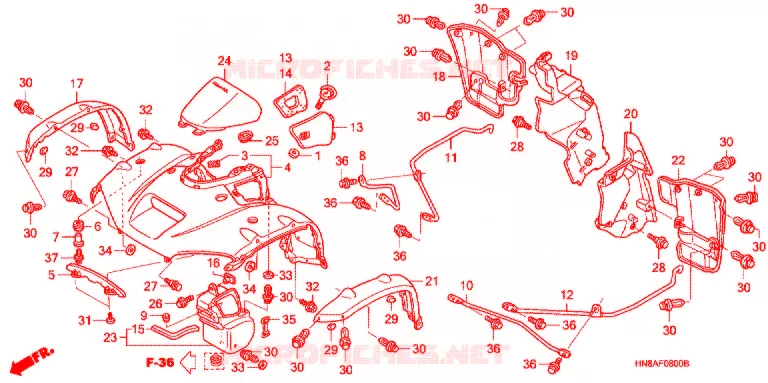 VOORSPATBORD Honda ATV 680 FOURTRAX 2006  TRX680FGA6