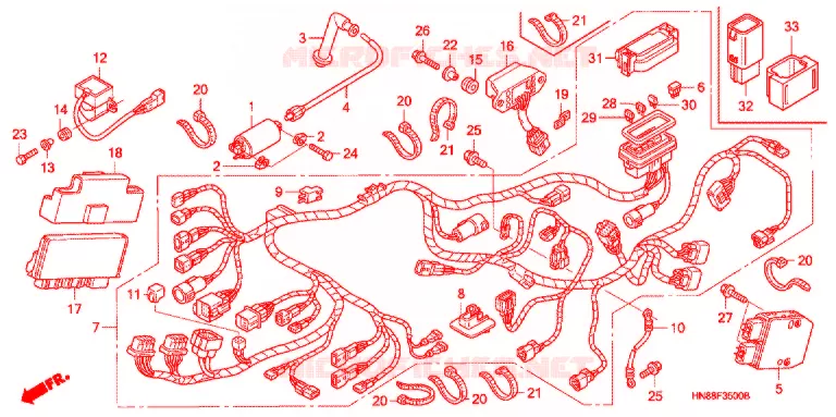 BEDRADINGSBUNDEL/ACCU Honda ATV 680 FOURTRAX 2007  TRX680FGA7
