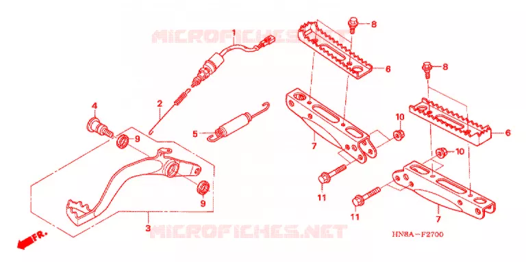 OPSTAP/PEDAAL Honda ATV 680 FOURTRAX 2008  TRX680FGA8