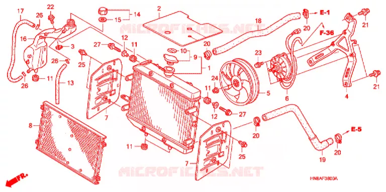 RADIATOR Honda ATV 680 FOURTRAX 2008  TRX680FGA8