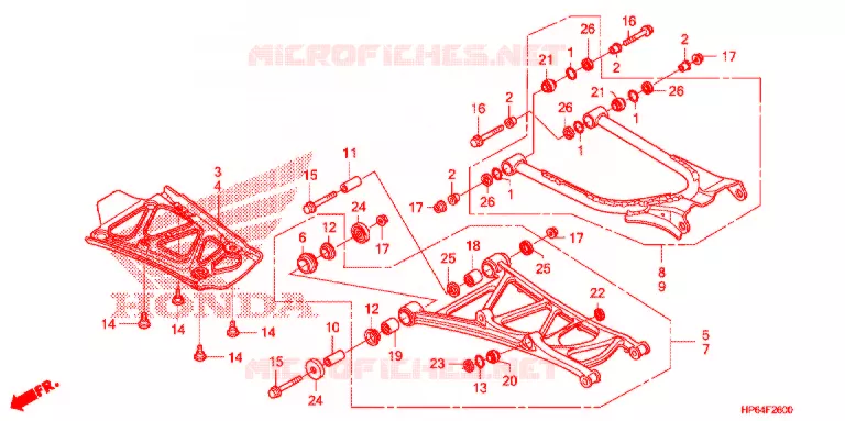 ACHTER ARM Honda ATV 700 FOURTRAX 2009  TRX700XX9