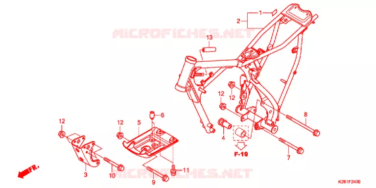 FRAME CHASSIS Honda MOTO 125 CRF 2018  CRF125FBE