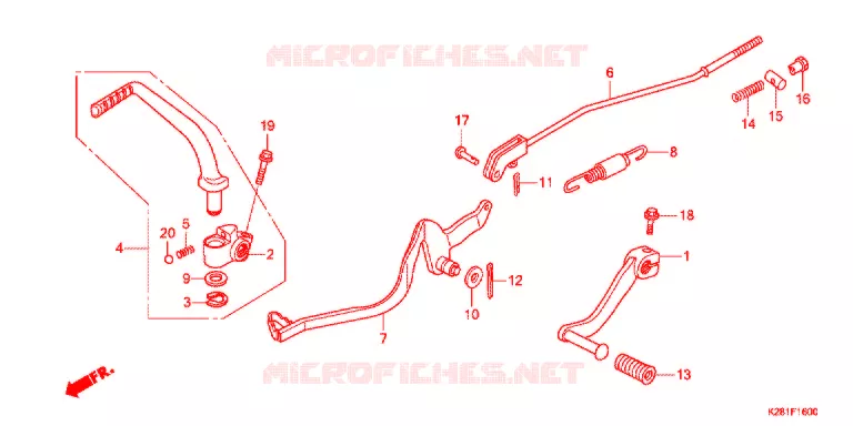 OPSTAP/PEDAAL Honda MOTO 125 CRF 2014  CRF125FBE