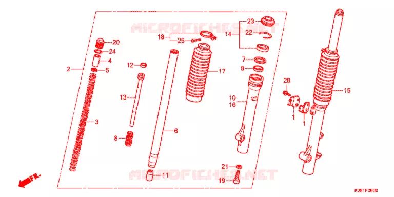 VOOR VORK Honda MOTO 125 CRF 2014  CRF125FBE