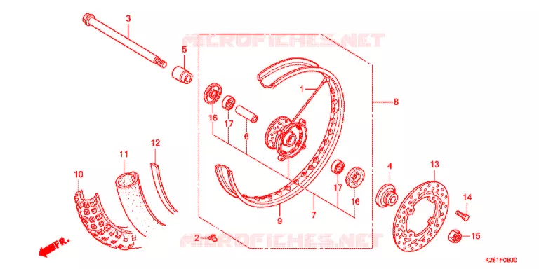 VOOR WIEL Honda MOTO 125 CRF 2015  CRF125FBE