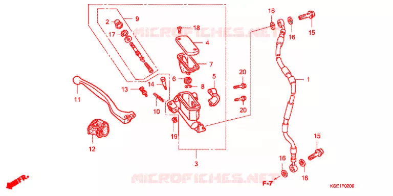 VOORREM HOOFDCILINDER Honda MOTO 150 CRF 2007  CRF150R7