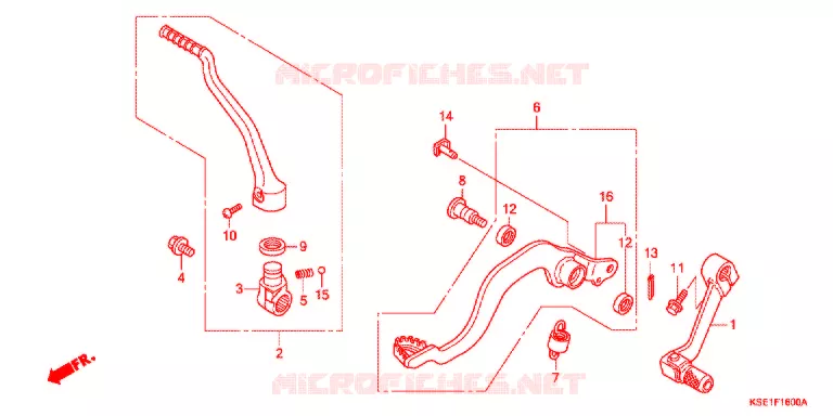 PEDAAL/KICKSTARTER ARM Honda MOTO 150 CRF 2008  CRF150R8