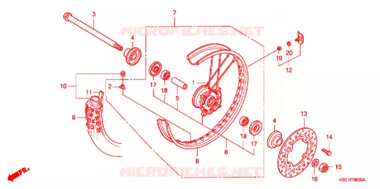 VOOR WIEL Honda MOTO 150 CRF 2008  CRF150R8