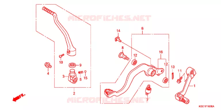 PEDAAL/KICKSTARTER ARM Honda MOTO 150 CRF 2007  CRF150RB7