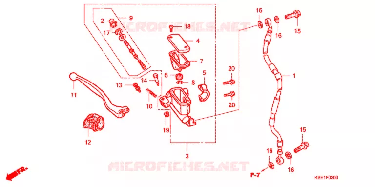 VOORREM HOOFDCILINDER Honda MOTO 150 CRF 2007  CRF150RB7