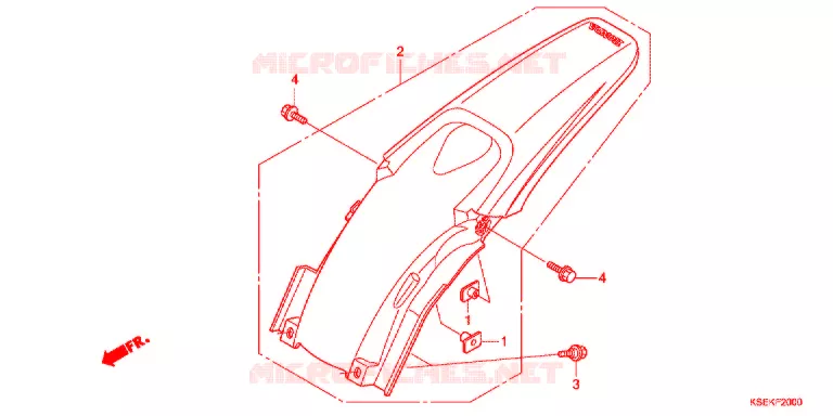 ACHTER STROOMLIJNKAP Honda MOTO 150 CRF 2016  CRF150RBE