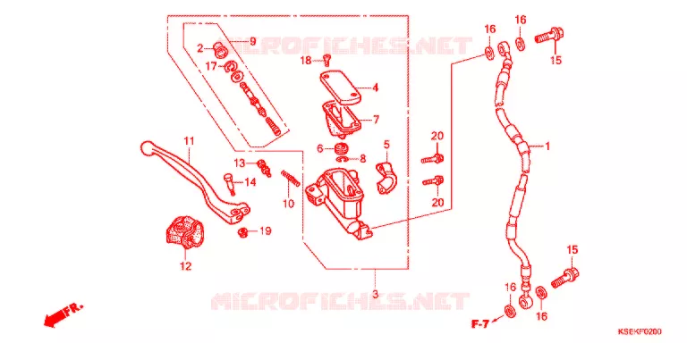 VOORREM HOOFDCILINDER Honda MOTO 150 CRF 2015  CRF150RBE