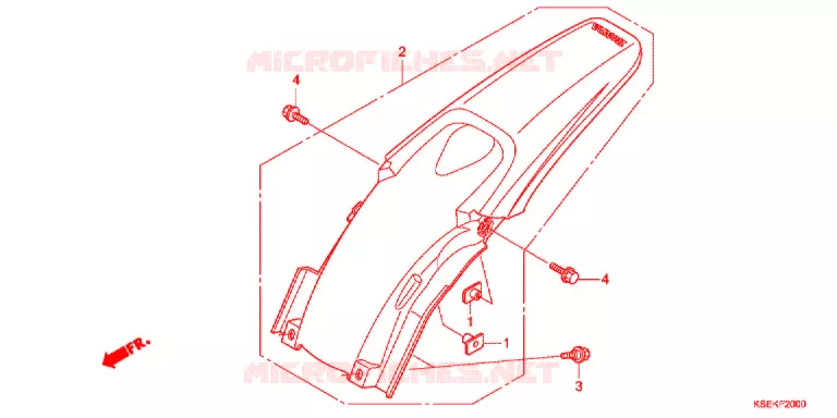 ACHTER STROOMLIJNKAP Honda MOTO 150 CRF 2013  CRF150RD