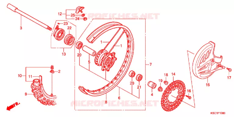VOOR WIEL Honda MOTO 250 CRF 2012  CRF250XC