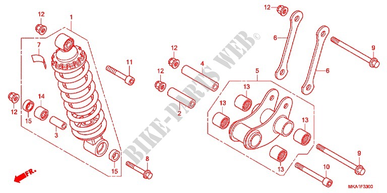 ACHTER KUSSEN(2) voor Honda NC 750 S Dual Clutch Transmission ABS 2016