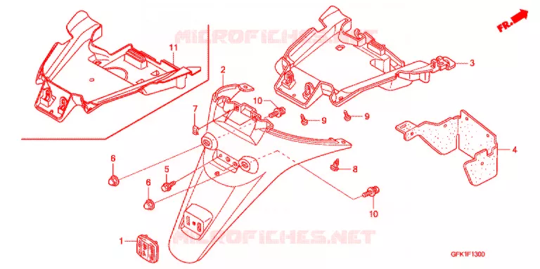 ACHTER STROOMLIJNKAP Honda SCOOTER 50 DIO 2010  NSC50SH9