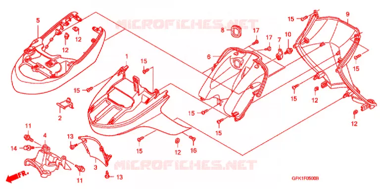 VOORSPATBORD / TREEPLANK Honda SCOOTER 50 DIO 2009  NSC50SH9
