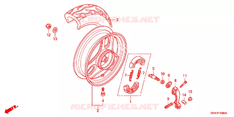 ACHTER WIEL Honda SCOOTER 50 DIO 2013  NSC50SHB