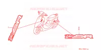 EMBLEEM/STREEP (2) voor Honda 50 DIO ST BLACK 1996