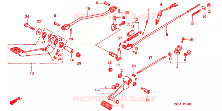 OPSTAP/PEDAAL Honda MOTO 750 VF 2002  VF750C2