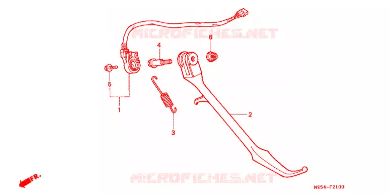 HOOFD STANDAARD/REMPEDAAL Honda MOTO 750 VF 1997  VF750C2V