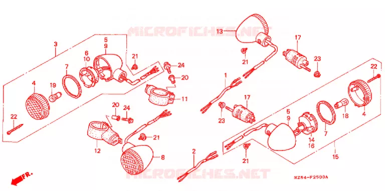 KNIPPERLICHT(2) Honda MOTO 750 VF 1997  VF750C2V