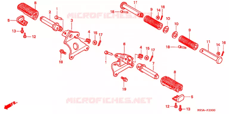 OPSTAP/PEDAAL Honda MOTO 750 VF 1999  VF750C2X
