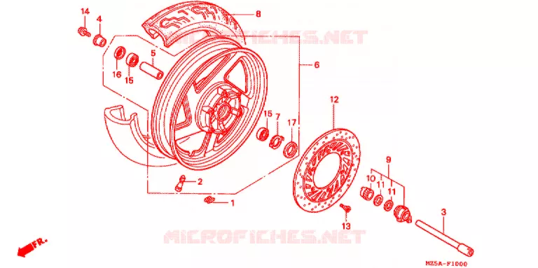 VOOR WIEL Honda MOTO 750 VF 2000  VF750C2Y