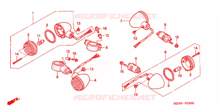 KNIPPERLICHT(2) Honda MOTO 750 VF 2003  VF750C3