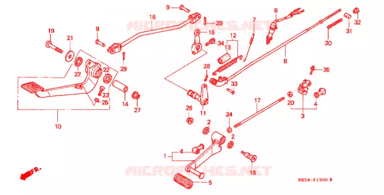 OPSTAP/PEDAAL Honda MOTO 750 VF 1996  VF750CDT