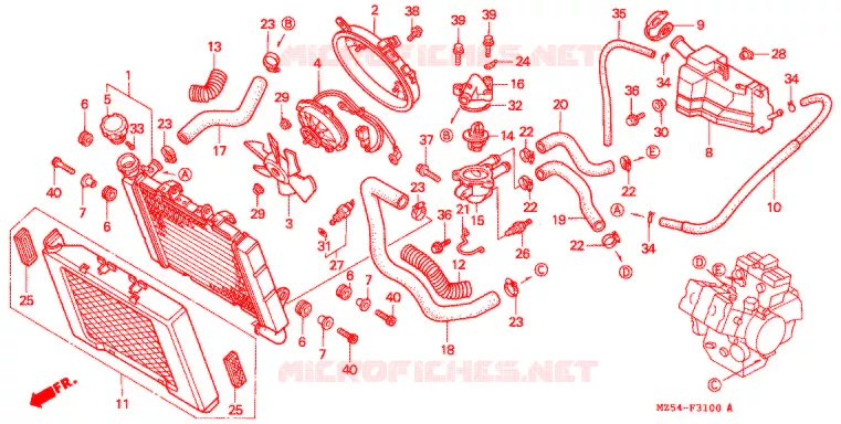RADIATOR Honda MOTO 750 VF 1995  VF750CS