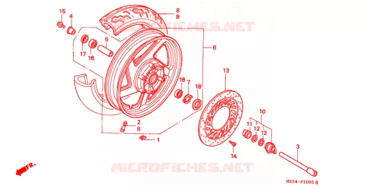 VOOR WIEL Honda MOTO 750 VF 1995  VF750CS