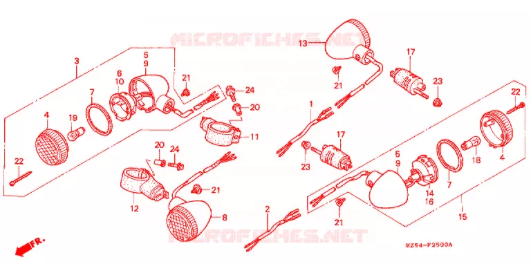 KNIPPERLICHT(2) Honda MOTO 750 VF 1996  VF750CT