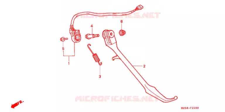 HOOFD STANDAARD/REMPEDAAL Honda MOTO 750 VF 1997  VF750CV