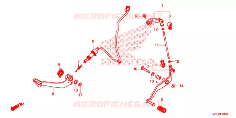 OPSTAP/PEDAAL Honda MOTO 500 REBEL 2017  CMX500AH