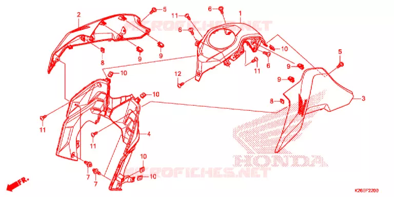 VENTILATOR AFDEKKING/DEKBAND Honda MOTO 125 MSX 2017  MSX125H