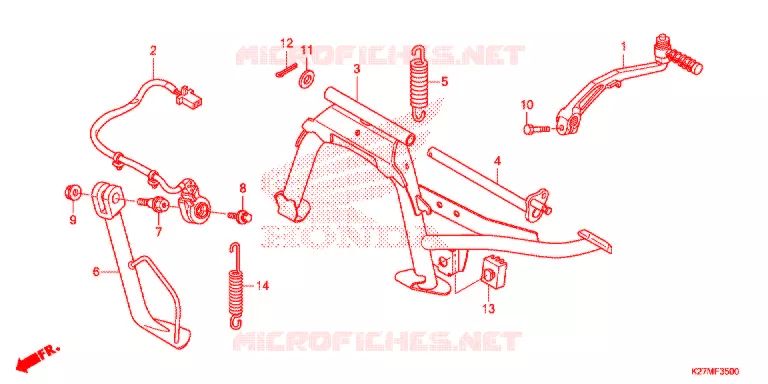 STANDAARD/KICKSTARTER ARM Honda SCOOTER 125 AIR-BLADE 2013  ACA125CBFE