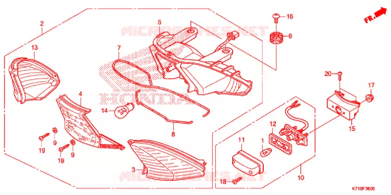 ACHTERLICHT(2) Honda MOTO 110 WAVE 2017  AFS110MDH
