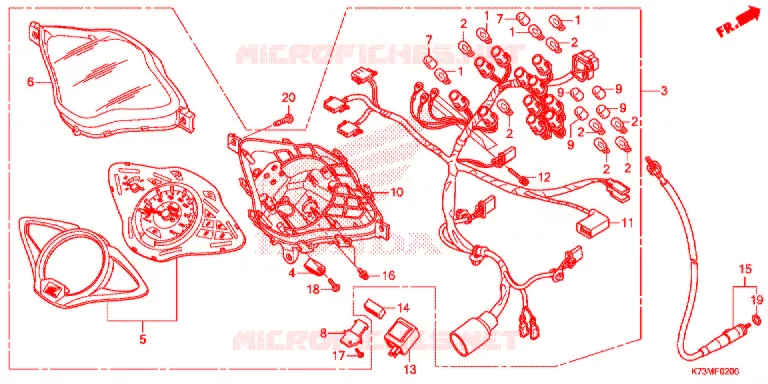 COMBINATIEMETER Honda MOTO 125 WAVE 2018  AFS125MCRH