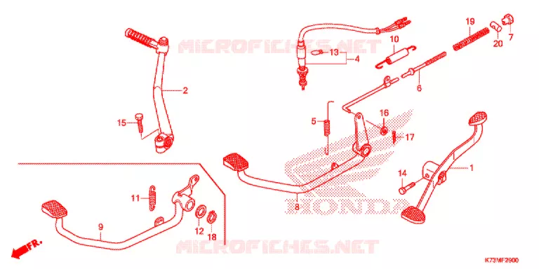 OPSTAP/PEDAAL Honda MOTO 125 WAVE 2017  AFS125MCRH
