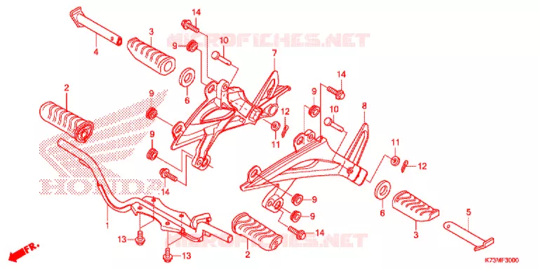 OPSTAP/PEDAAL Honda MOTO 125 WAVE 2017  AFS125MCRH