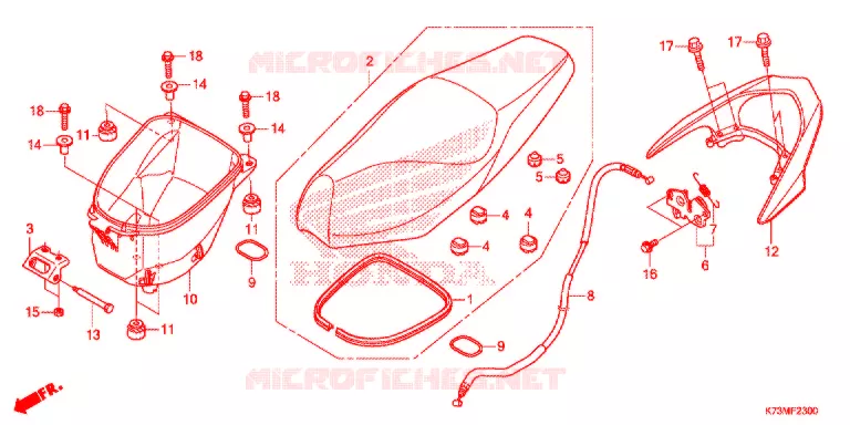 ENKELE ZITTING(2) Honda MOTO 125 WAVE 2017  AFS125MCSH
