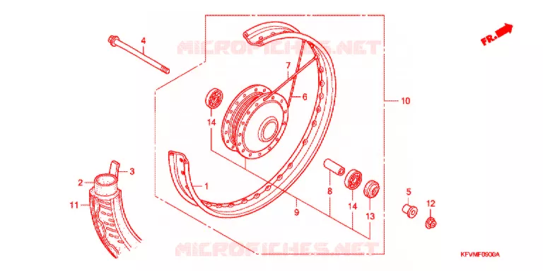 VOOR WIEL Honda MOTO 100 C100 2004  C1004_MA