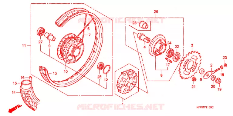 ACHTER WIEL Honda MOTO 100 C100 2007  C1006_MA