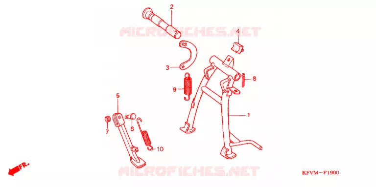 HOOFD STANDAARD/REMPEDAAL Honda MOTO 100 C100 2006  C1006_MA