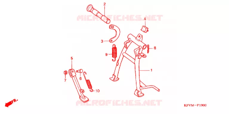 HOOFD STANDAARD/REMPEDAAL Honda MOTO 100 C100 2012  C100B_MA
